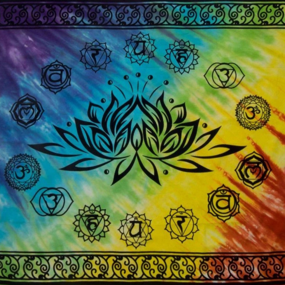 36" x 36" Chakra Lotus altar cloth - Picture 1 of 1